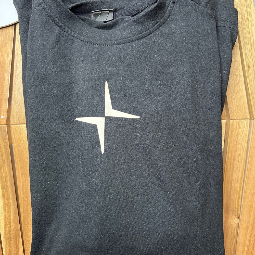 Black T-Shirt with White Star Logo
